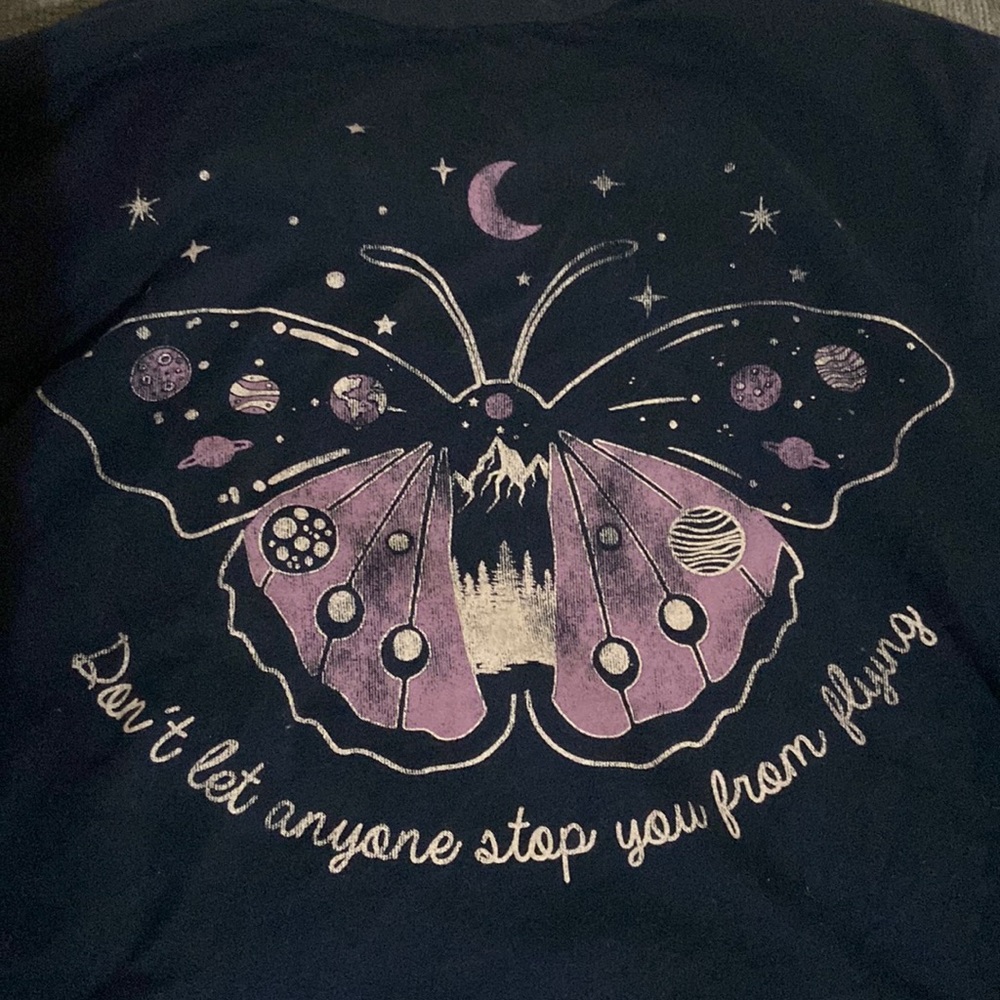 Cute Galaxy Butterfly top. Great used condition